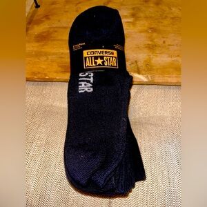 NWT Converse All-Star Mens Black Low Socks Size 6-12 New